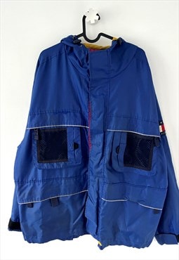 Vintage Tommy Hilfiger blue raincoat jacket XL 1990s