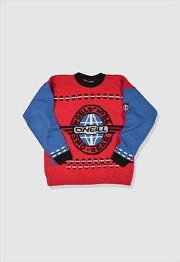 Rare Vintage 90s O'Neill Colour Block Heavy Knit Jumper