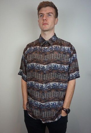 PURE SILK PATTERNED SHIRT