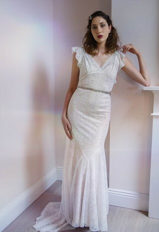 PERFECT SAMPLE 1930S STYLE LOW BACK STUNNING GOWN & SLIP, 10