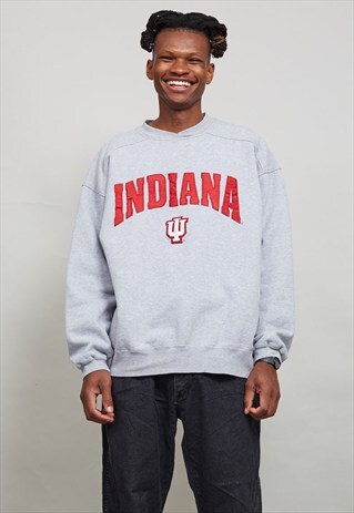 VINTAGE ADIDAS INDIANA MARL GREY SWEATSHIRT
