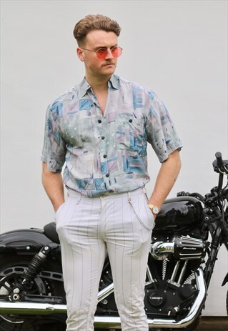 CARLETTI VINTAGE MOSAIC LIGHTWEIGHT SHORT SLEEVE SHIRT