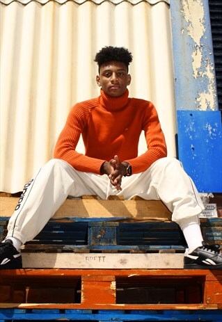 RARE VINTAGE RALPH LAUREN BURNT ORANGE ROLL NECK JUMPER