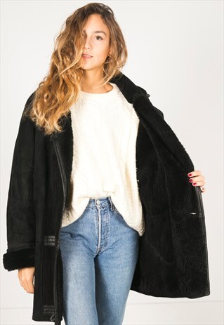VINTAGE 80S WINTER SHEEPSKIN COAT / R001