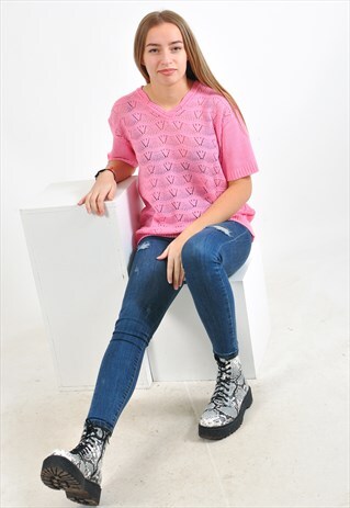 VINTAGE 80'S RETRO PINK BLOUSE