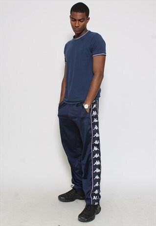 VINTAGE KAPPA TAPE LOGO TRACK BOTTOMS