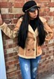 LIGHT BROWN FAUX SUEDE & SHEARLING JACKET / COAT