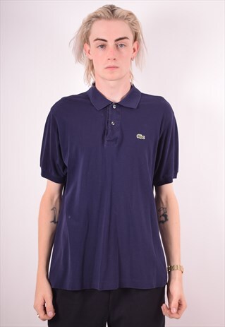 LACOSTE MENS VINTAGE POLO SHIRT LARGE BLUE 90S