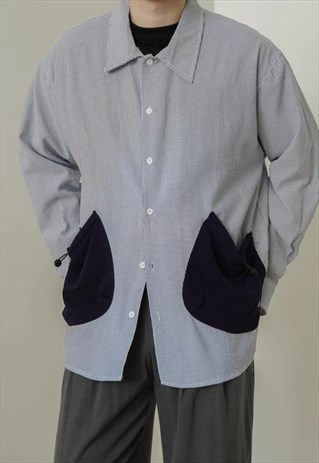 Men's Retro contrast large pocket shirt AW VOL.3