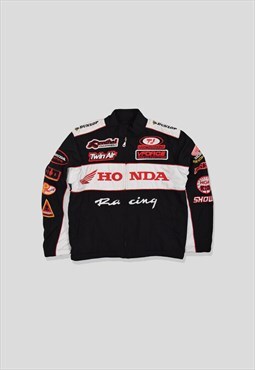 Vintage Honda Embroidered Racing Jacket in Black