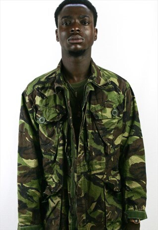 MENS VINTAGE JACKET COAT MEDIUM ARMY CAMO MILITARY CASUAL