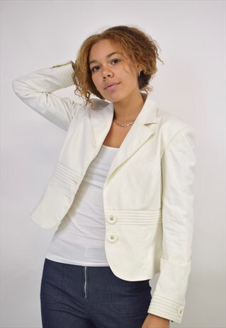 VINTAGE 90S VERSACE WHITE BLAZER