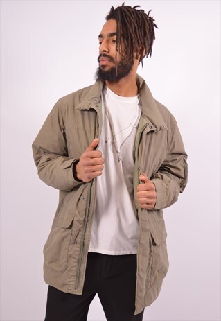 SERGIO TACCHINI MENS VINTAGE PADDED JACKET XL KHAKI 90S