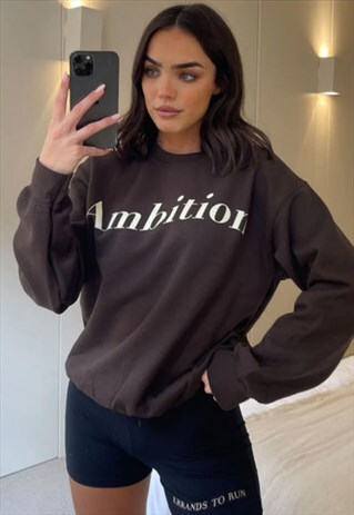 "AMBITION" SWEATER IN MOCHA 