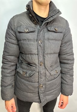 Vintage 90s Tommy Hilfiger warm padded jacket/coat in grey. 