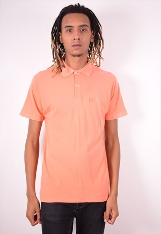 SERGIO TACCHINI MENS VINTAGE POLO SHIRT MEDIUM ORANGE 90S