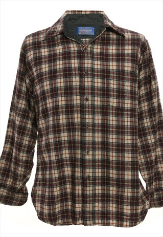 MAROON PENDLETON CHECKED SHIRT - L