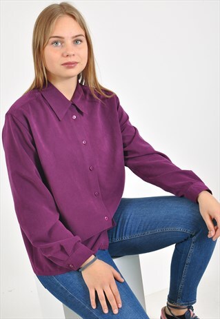 VINTAGE LONG SLEEVE SHIRT IN PURPLE