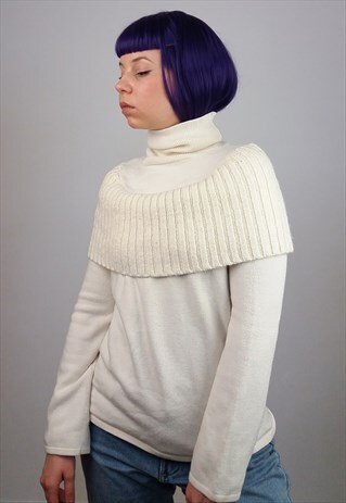 VINTAGE 90'S MANGO FAUX COLLAR TURTLENECK / JUMPER