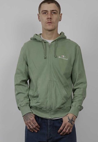 VINTAGE 90'S CHAMPION GREEN ZIP-UP HOODIE
