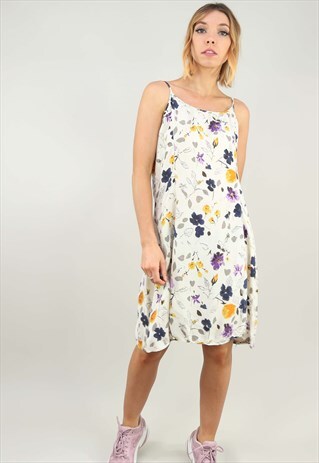 VINTAGE 90S FLORAL PATTERNED SUMMER SLIP DRESS