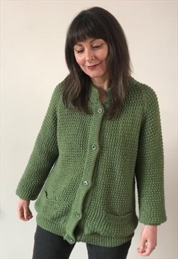 Vintage Green Knit Cardigan