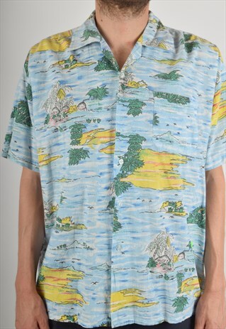 VINTAGE FESTIVAL HAWAIAN PRINT SHIRT 90'S (1119)