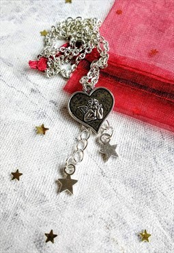 Cupid Heart Star Trickle Necklace