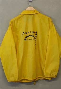 Vintage Windbreaker Jacket Yellow with Antigua Print