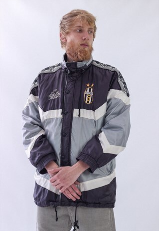 VINTAGE MENS KAPPA JUVENTUS LOGO TEAM TRAINING WINTER JACKET