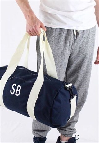 PEGGY & SAM LARGE PERSONALISED GYM BAG NAVY