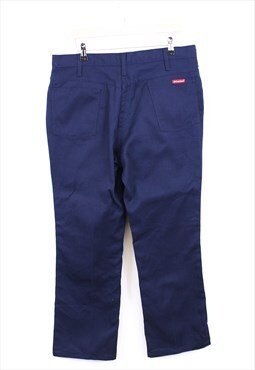 Vintage Dickies Chinos Navy Straight Fit With Red Logo Tab 