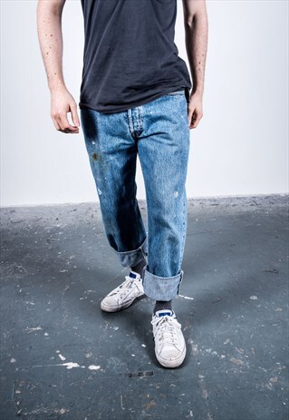 VINTAGE BLUE LEVI'S 501 PAINT JEANS
