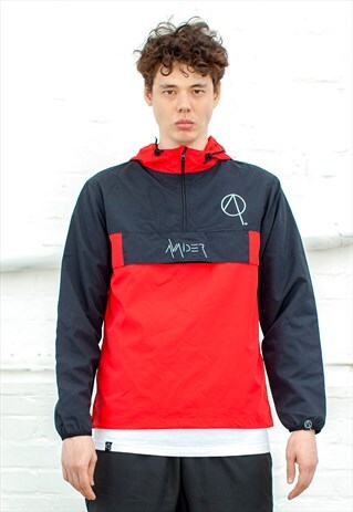EJECT 1/4 ZIP JACKET - BLACK RED