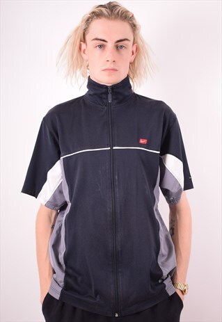 NIKE MENS VINTAGE TRACKSUIT TOP JACKET LARGE NAVY BLUE 90S