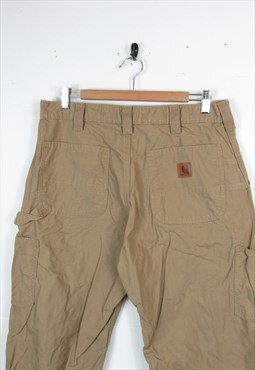 Mens Carhartt Dark Khaki Carpenter Trousers Jeans 35 x 30