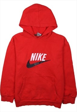 Vintage 90's Nike Hoodie Spellout Center Middle Swooh Red