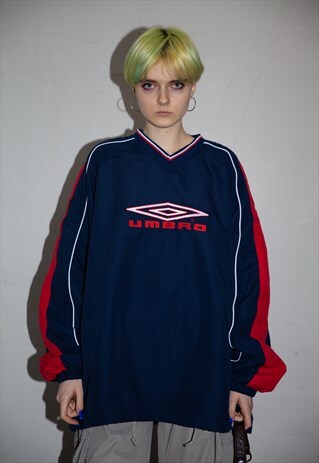 VINTAGE NAVY SWEATSHIRT WITH SILVER EMBROIDERY LOGO. UNISEX