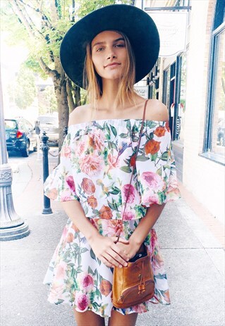 BLOSSOM OFF-THE-SHOULDER DRESS