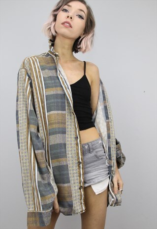 VINTAGE 80S/90S OVERSIZED PATTERNED SHIRT