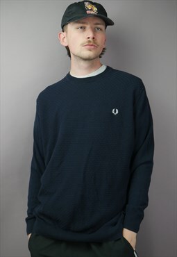 Vintage Fred Perry Jumper in Blue with Logo