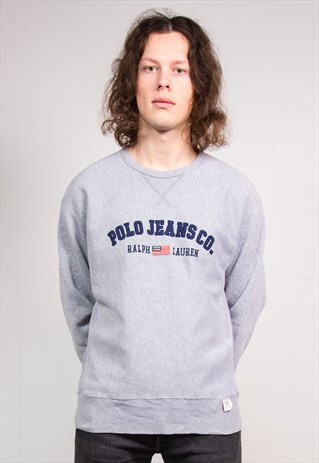 VINTAGE 90'S RALPH LAUREN GREY SWEATER JUMPER