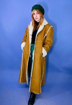 Vintage Faux Fur Shearling Penny Lane Trench Coat