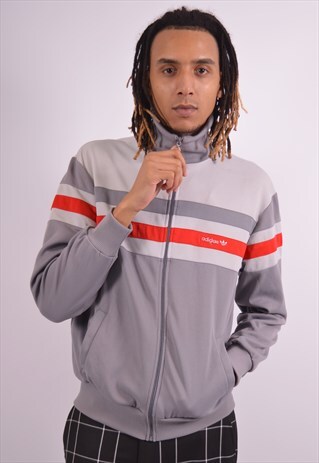 VINTAGE ADIDAS TRACKSUIT TOP JACKET GREY