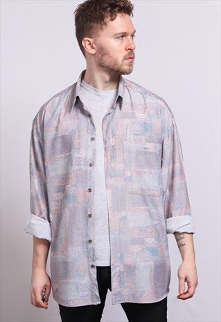 VINTAGE ABSTRACT PATTERNED SHIRT 90'S