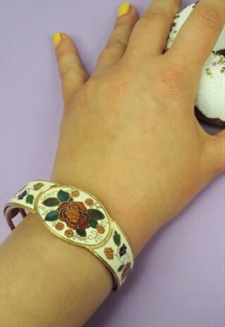 VINTAGE FLOWER BRACELET. FLORAL BANGLE