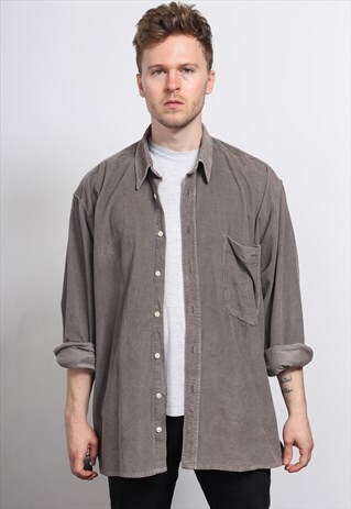 VINTAGE CORDUROY CORD SHIRT GREY
