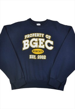 Vintage BGEC Bobcats Sweatshirt Navy Small