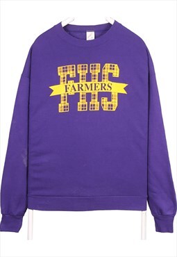 Jerseez 90's Farmers Crewneck Sweatshirt XLarge Purple