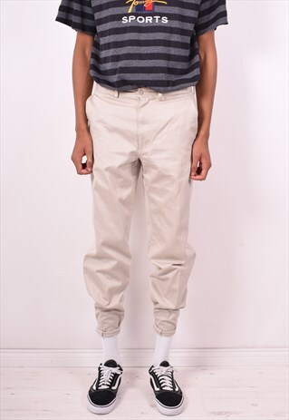 AVIREX MENS VINTAGE TROUSERS W32 L31 BEIGE 90S